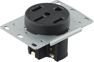 Flush Mount for NEMA 14-50R Receptacle, 50 Amp 125/250V 3 Pole 4 Wire Grounding Industrial Electrical Outlet for Generator, R