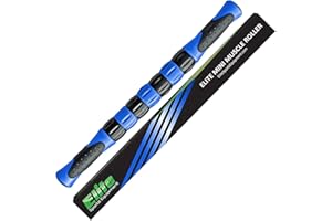 ELITE SPORTZ EQUIPMENT Elite Massage Roller Stick Targets Sore, Tight Leg Muscles to Prevent Cramps and Release Tension. It's Sturdy, Lightweight, Smooth Rolling and Thankfully This Lifesaver has Comfortable Handles.Blue