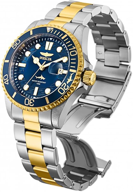 Pro Diver - Orologio da Uomo in Acciaio Inossidabile con Movimento al Quarzo, Bicolore/Blu - 43 mm