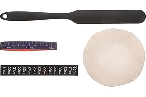 Kichvoe Sourdough Starter Jar Kit 4pcs Set with Cloth Cover, Temperature Test Strip, Black Spatula,