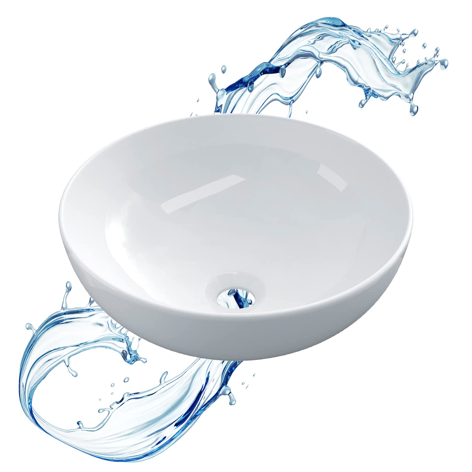 Starbath-Plus-Lavabo-de-Ceramica-con-Forma-Redonda-Color-Blanco-Sin-Taladro-Grifo-Medidas-40-x-40-x-15-cm