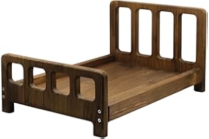 SKUMFIDUS Newborn Photography Bed Wooden Baby Photo Prop Rustic Handcrafted Vintage Bed for Studio Photoshoots Professional Photographers and Newborn Photo Sessions Detachable Doll Bed