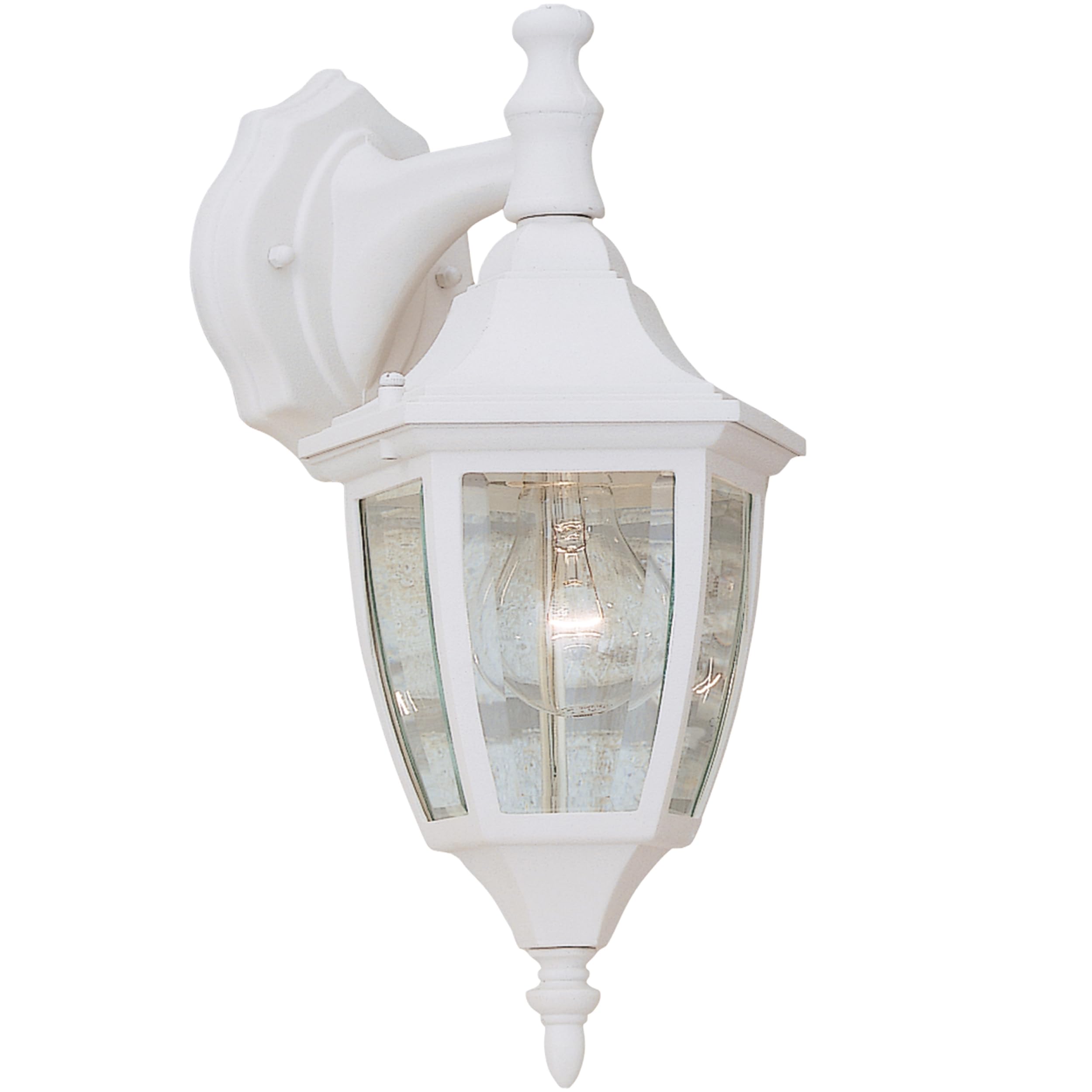 Photo 1 of DESIGNERS FOUNTAIN Waterbury Outdoor Light Fixture, 14.25 Inch Exterior Wall Lantern Sconce for Front Door, Patio and Porch, White, 2461-WH