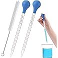 MRXBN 10ml Glass Pipettes Dropper, Lab Graduated Dropper for Liquid Essential Oil, Glass Transfer Pipette with Rubber Bulb an