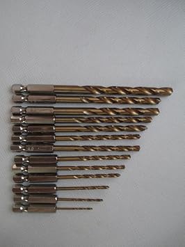 Generic 13pcs/lot HSS High Speed Steel Titanium Coated Drill Bit Set 1/4 Hex Shank 1.5-6.5mm