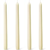 Everymoment Ivory Taper Candles - 4 Pack 10 Inch Candlesticks - Dripless &amp; Smokeless Tapered Candle 8 Hours Unscented Cream Candle Sticks - Perfect for Wedding Holiday Dinner Party Home Decor