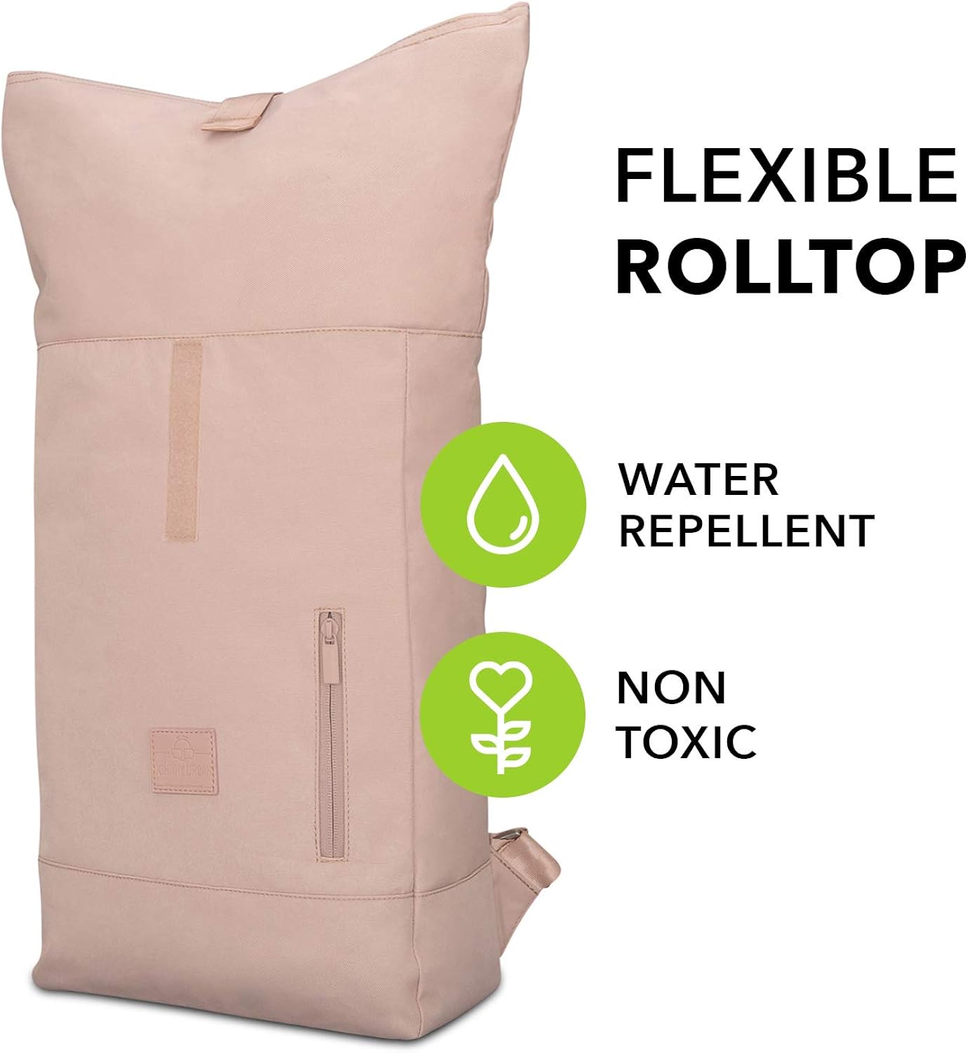 Johnny Urban Roll Top Backpack Women & Men Pink, Robin Medium, Durable Rolltop Daypack, Casual Rucksack Day Bag - Image 4