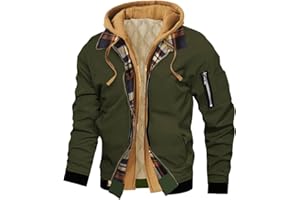 Mens Winter Jackets Fake Two-Piece Zip Up Hoodies & Jackets Casual Bomber Jacket Men Fashion Cargo Coat with Pockets
