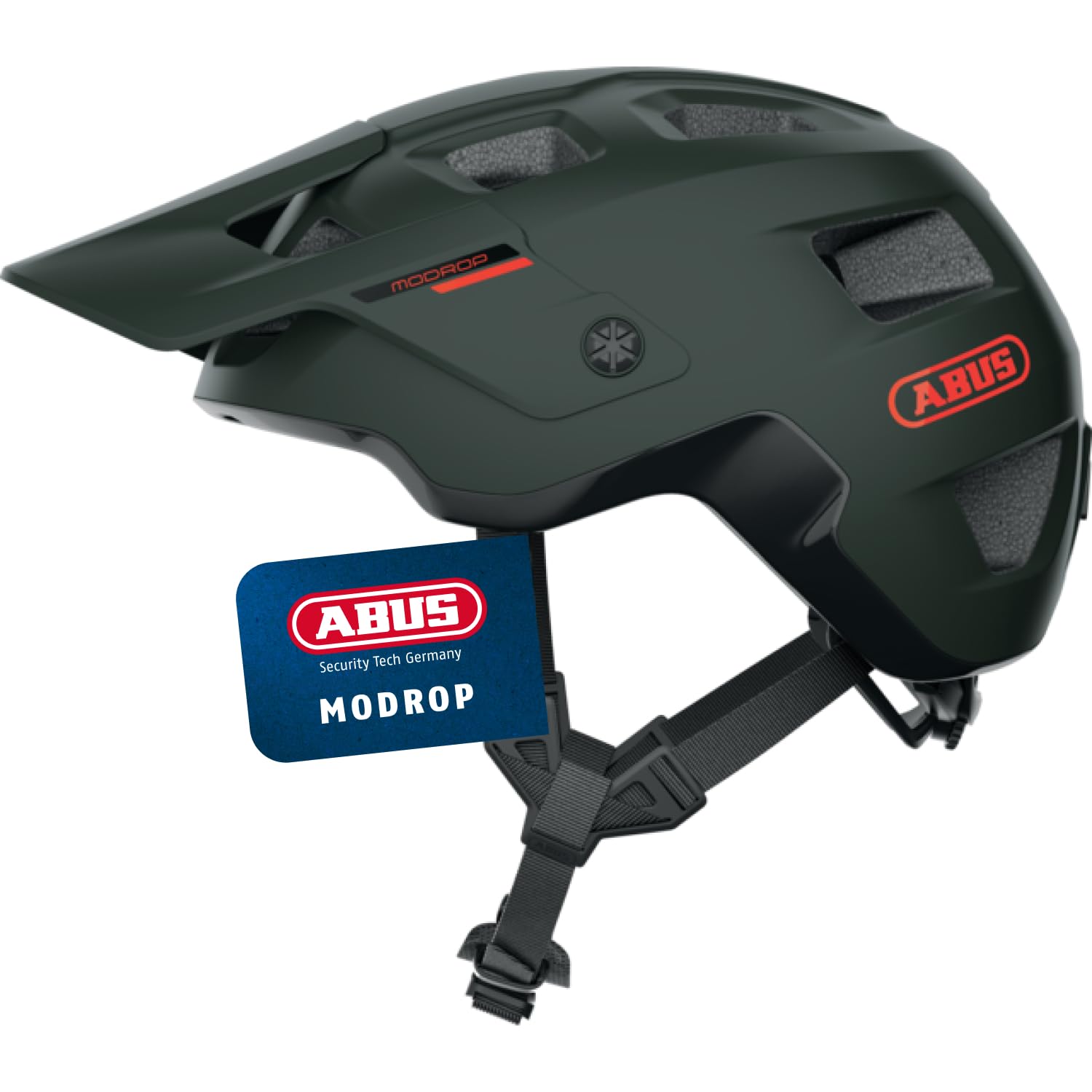ABUS MTB-Helm MoDrop - robuster Fahrradhelm mit guter Belüftung für Mountainbiker - individuelle Passform - für Damen und Herren - Grün Matt, S
