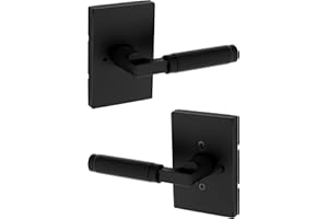 Kwikset Prava Interior Privacy Door Knurled Handle with Lock, Door Lever for Bathroom and Bedroom, Matte Black, Reversible Keyless Push Button Lock Door Lever, with Microban Protection