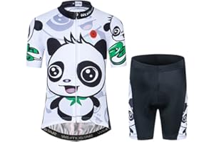 WEIMOSTAR Kids Cycling Jersey Set with 3D Padded Shorts Cartoon Bike Top