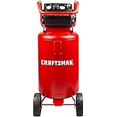 Craftsman Air Compressor, 20 Gallon Oil-Free 1.8 HP Max 175 PSI Pressure Two Quick Couplers Big Capacity, Red- CMXECXA0232043