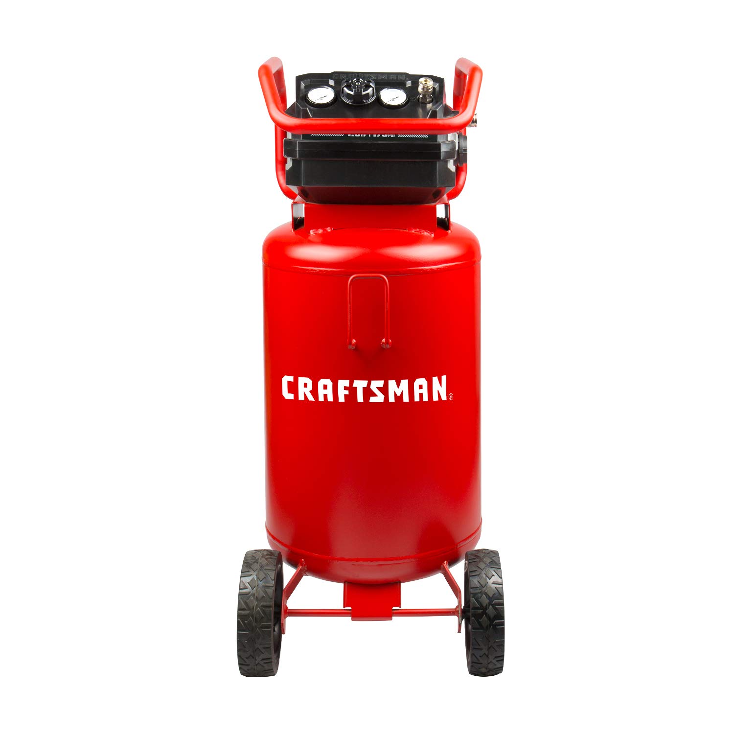 Photo 1 of Craftsman Air Compressor, 20 Gallon Oil-Free 1.8 HP Max 175 PSI Pressure Two Quick Couplers Big Capacity, Red- CMXECXA0232043