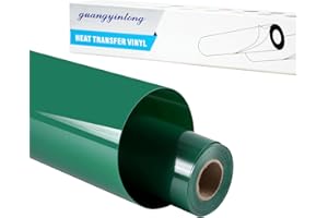 Guangyintong Green HTV Rolls - 12" x 8ft, Iron on Vinyl for T-Shirts, Glossy Surface, Easy to Cut & Weed for Heat Vinyl Design