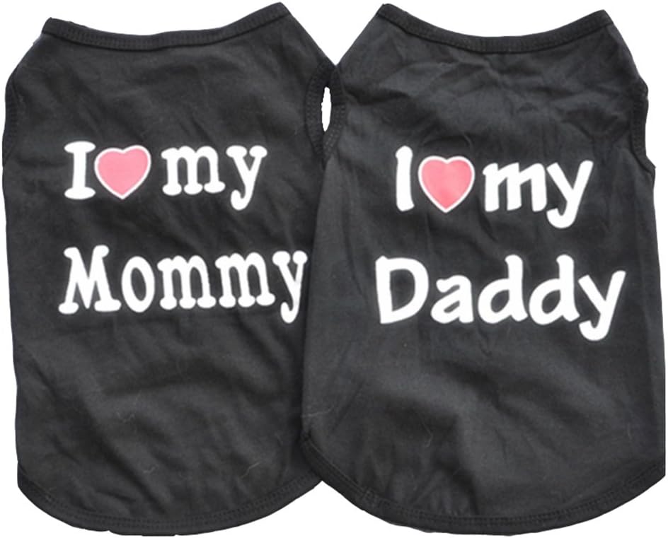 Vedem Pet T-Shirt Clothes Small Dog Cat Vest Tee Shirt Costumes Pack of 2 (XS, Pack of 2-Black)