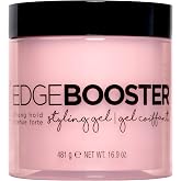 Style Factor EDGE BOOSTER Styling Gel | Strong Hold | Alcohol-Free Hair Gel with Camellia Sinensis Seed Oil for Curly, Wavy &amp; Sleek Styles | Frizz Control and Flexible Hold, Acacia 16.9oz