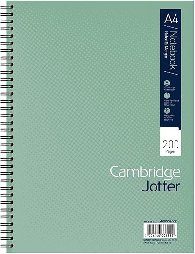 Summit Cambridge Jotter A4 Notebook Wirebound 200 Pages 80gsm