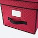 Elf Stor 1046 Ornament Storage Chest with Lid and 24 Extra Large Individual Compartments-Stackable Organizer Cube in Red, Case