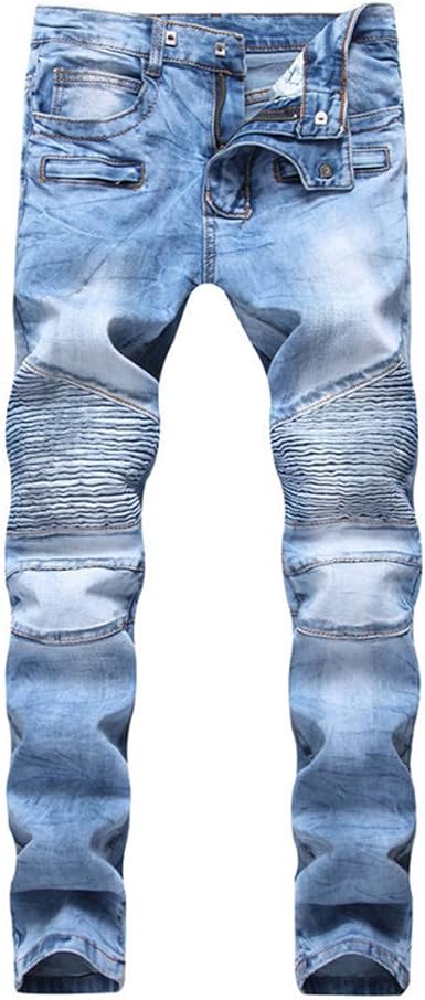 mens biker jeans blue