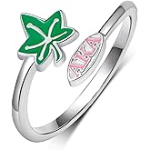 jiulegufa Aka Ring 925 Sterling Silver Aka Sorority Rings for Women Aka Sorority Gifts for Women
