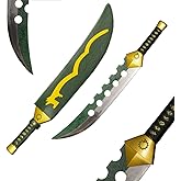 COSWOR 28.7" Meliodas Lostvayne Demon Sword, Carbon Steel Anime Cosplay Swords, Green