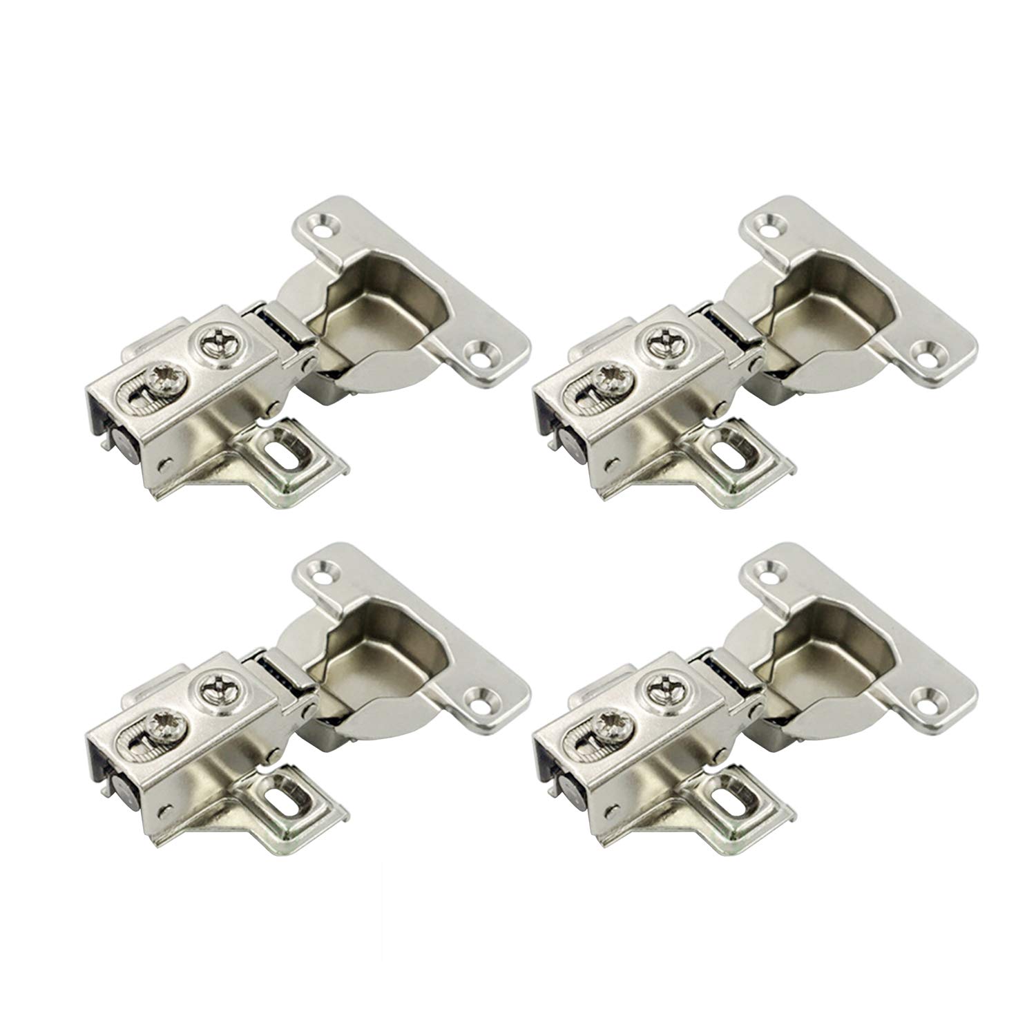 LIKERAINY 95Deg Full Overlay Face Frame Hinge 40mm with Hydraulic Damper for Heavy and Thick Door Compact Soft Closing Short Mini Hinges for Cabinet Cupboard Wardrobe Pack of 4 — image 1