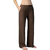 ALWAYS Women’s Wide Leg Lounge Pants with Pockets – High Waist Stretch Pull On Relaxed Fit Pants