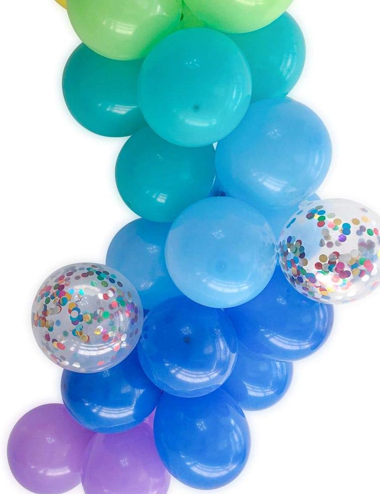 Party Balloons 12 inch Assorted Color Balloons 110 Pack Rainbow Balloons Latex Balloon With Confetti Balloons For Birthday Party Decor: Toys & Games