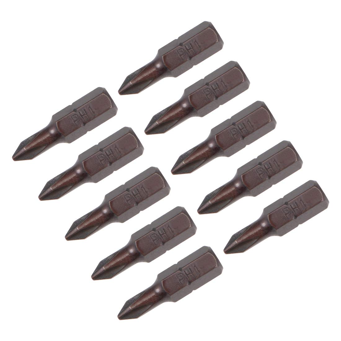 sourcing map Phillips Bits 10pcs 1/4 Inch Hex Shank Magnetic Cross PH1 Screwdriver Bit Set 25mm Length S2 Screw Driver Kit Tools