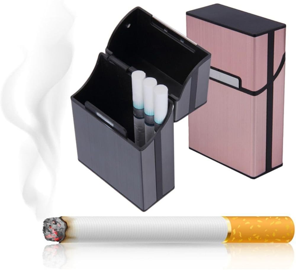 WSERE Set of 2 Cigarette Case for Men Women, Cigarette Box Holder King