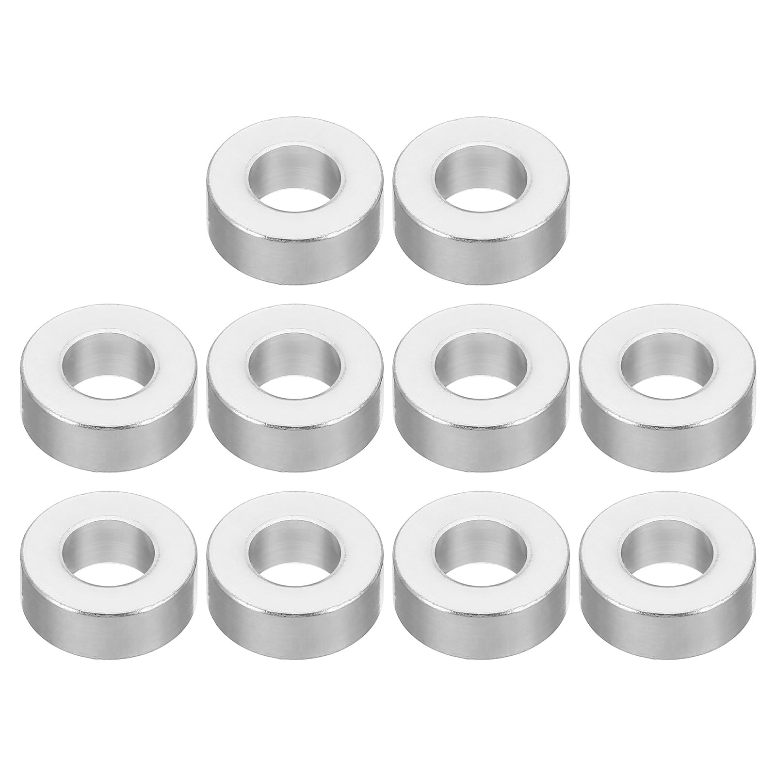 PATIKIL M8 Aluminum Spacers, 10Pcs Metal Spacer Aluminum Round 8.2mm ID x 16mm OD x 6mm L Thickness Aluminum Spacer Screw Standoff for 5/16" or M8 Screw Bolts