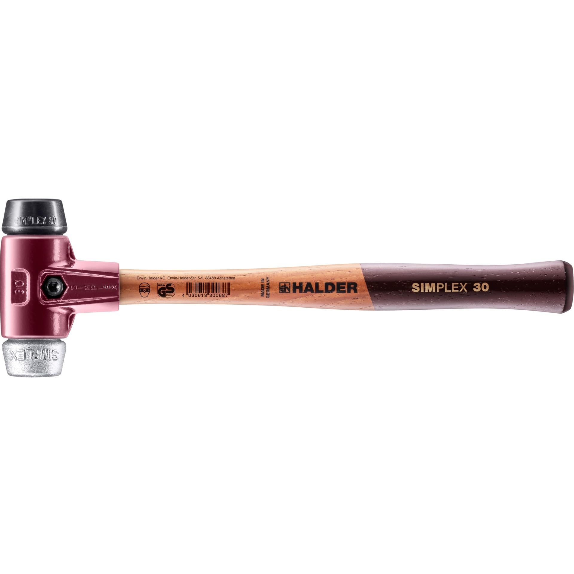 Halder USA - Simplex Mallet with Black Rubber and Aluminum Inserts (3029.03)