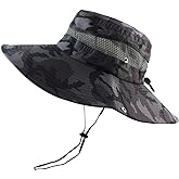 CAMOLAND Mens Fishing Hat Wide Large Brim Sun Hat with Outdoor UV Protection