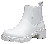Jeossy Womens Chelsea Ankle Boots, Platform Chunky