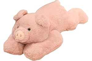 Doireum Weighted Stuffed Animals, 3.3 lbs Weighted Pig Stuffed Animal Toy Pig Plush Animals Throw Pillow Gifts for Boys Girls, 19.6 inch