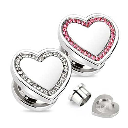 Amazon.com: Corazón parte superior con Multi CZ Dilatador ...