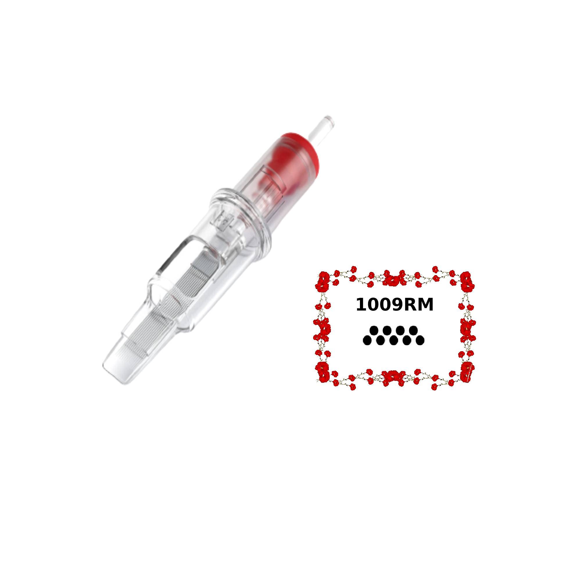 Pack 20pcs Disposable Sterile Tattoo Cartridge Needles Rotary Pen Round Liner Shader Semi-Permanent Eyebrow Lip Makeup Suitable Dragonhawk MAST Cheyenne 0,30mm Diameter Taper 5mm (EX-1009RM)