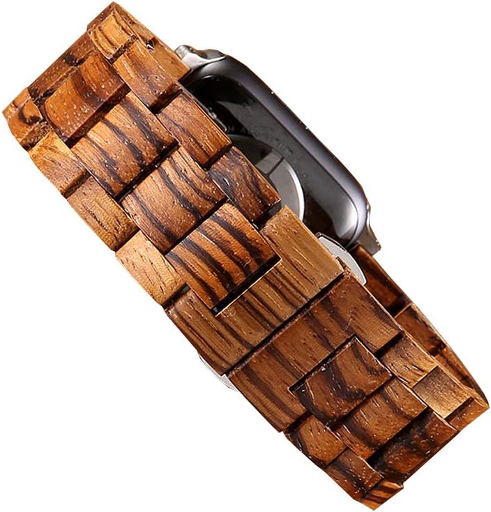 Makani Wooden Watch Band Compatible for Apple Watch Made with Zebra Wood (42mm/44mm)