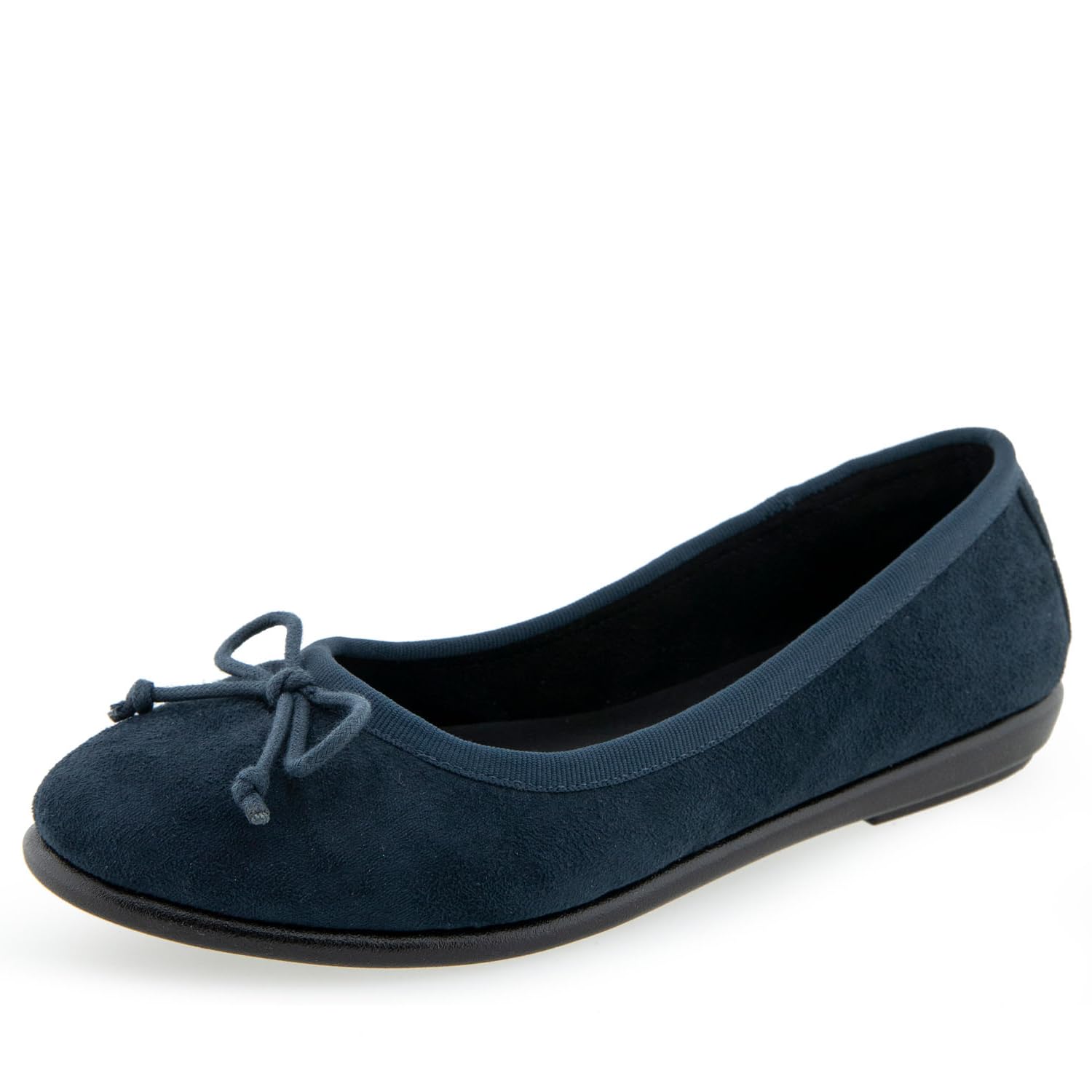 Aerosoles Women’s Homebet Ballet Flat, Navy Faux Suede, 7.5