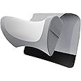 PouHenier.jh Ergonomic Headrest Pillow for Recliner Chair Neck Support Cushion, Memory Foam Soft Head Pillow with Non-Slip Adjustable Velcro for Sleeping in Sofa Couch, Extra Pocket Storage (Grey)