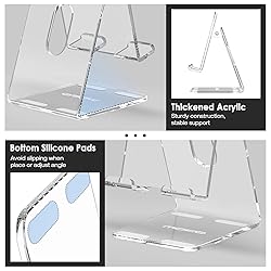MoKo Acrylic Tablet Stand, Adjustable Angle Phone