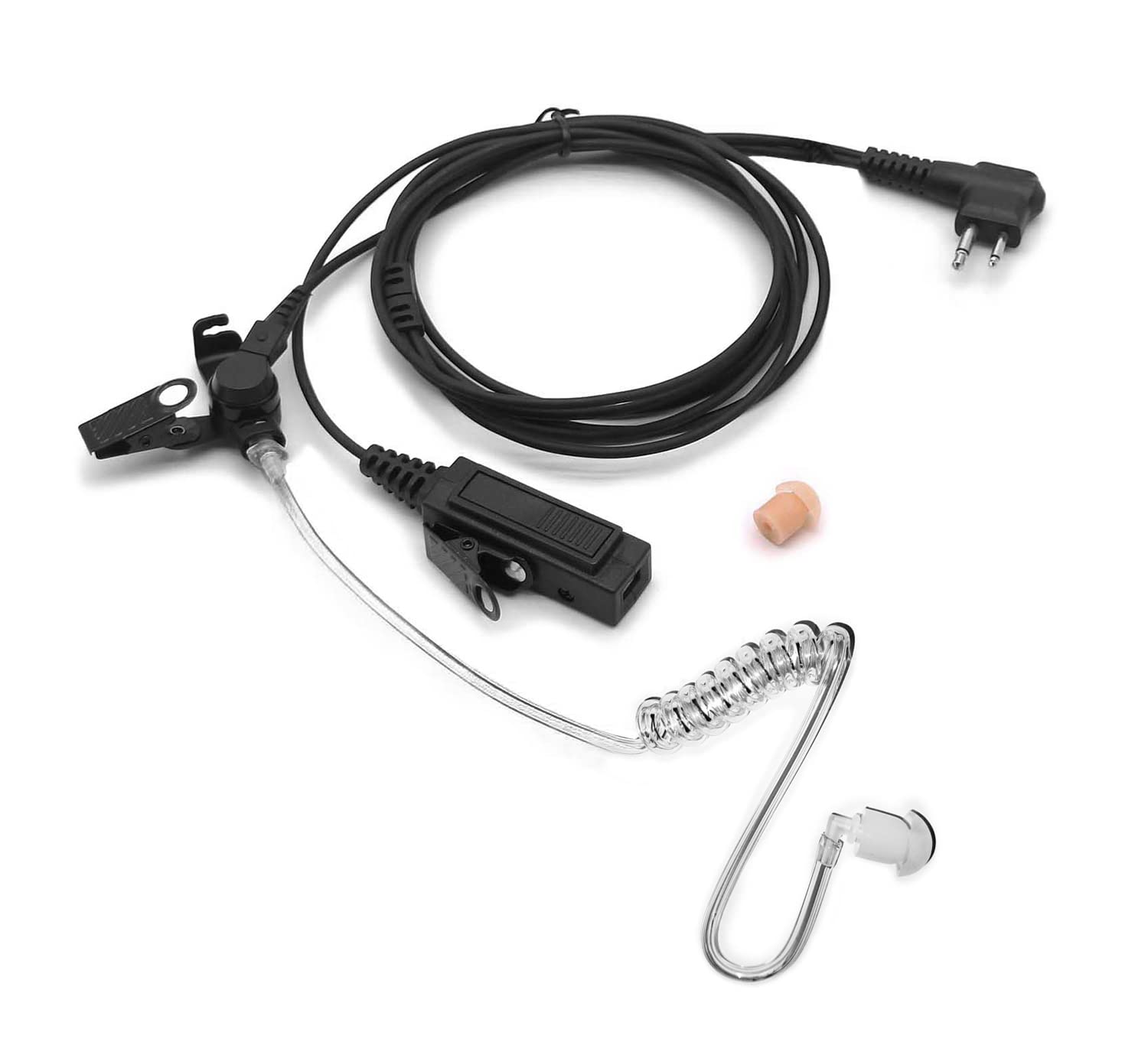 Photo 1 of NEWASHAN Earpiece Headset for Bearcom Radio BC10 BC20 BC90 BC95 BC120 BC130 BC250D Walkie Talkie 2-pin FBI Style Covert Acoustic Air Tube PTT