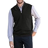 Makkrom Mens Quarter Zip Sleeveless Golf Vest Pullover Stand Collar Casual Vests Outerwear