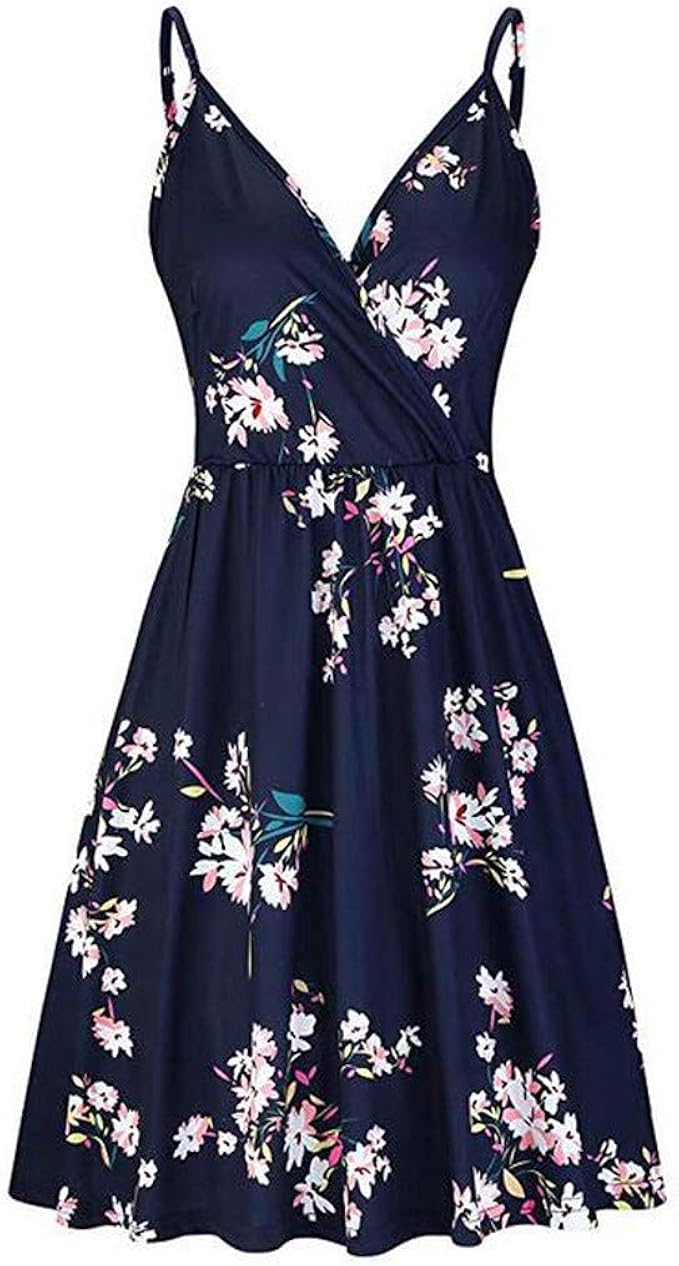 Kleid Blumen V Ausschnitt