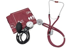 ELITE MEDICAL INSTRUMENTS EMI EMI Burgundy 330 Sprague Rappaport Stethoscope and Aneroid Sphygmomanometer Manual Blood Pressure Set Kit