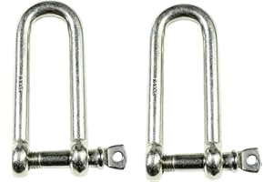 MarineNow 316 Stainless Steel Long D-Shackle – Heavy-Duty Marine Grade Shackle with Screw Pin, Anti-Corrosion & Rust-Resistant for Boat, Anchor Chain, Rigging, Towing (Choose Size & Pack Quantity)