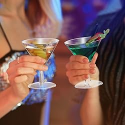 Yinkin 50 Pcs 2 oz Plastic Martini Glasses