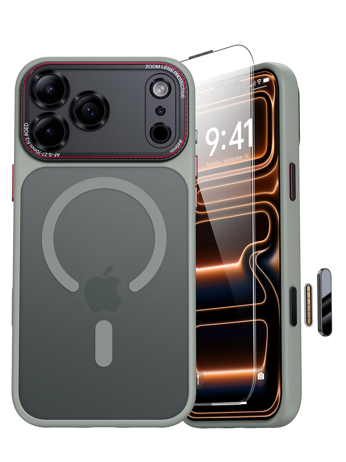 Photo 1 of JUESHITUO Magnetic for iPhone 17 Pro Max Case: Upgraded [Full Camera Protection], with [1X Screen Protector] [Camera Button], 6.9" Case for iPhone 17 Pro Max, Gray