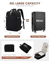 LOVEVOOK Carry On Travel Backpack For Women Men