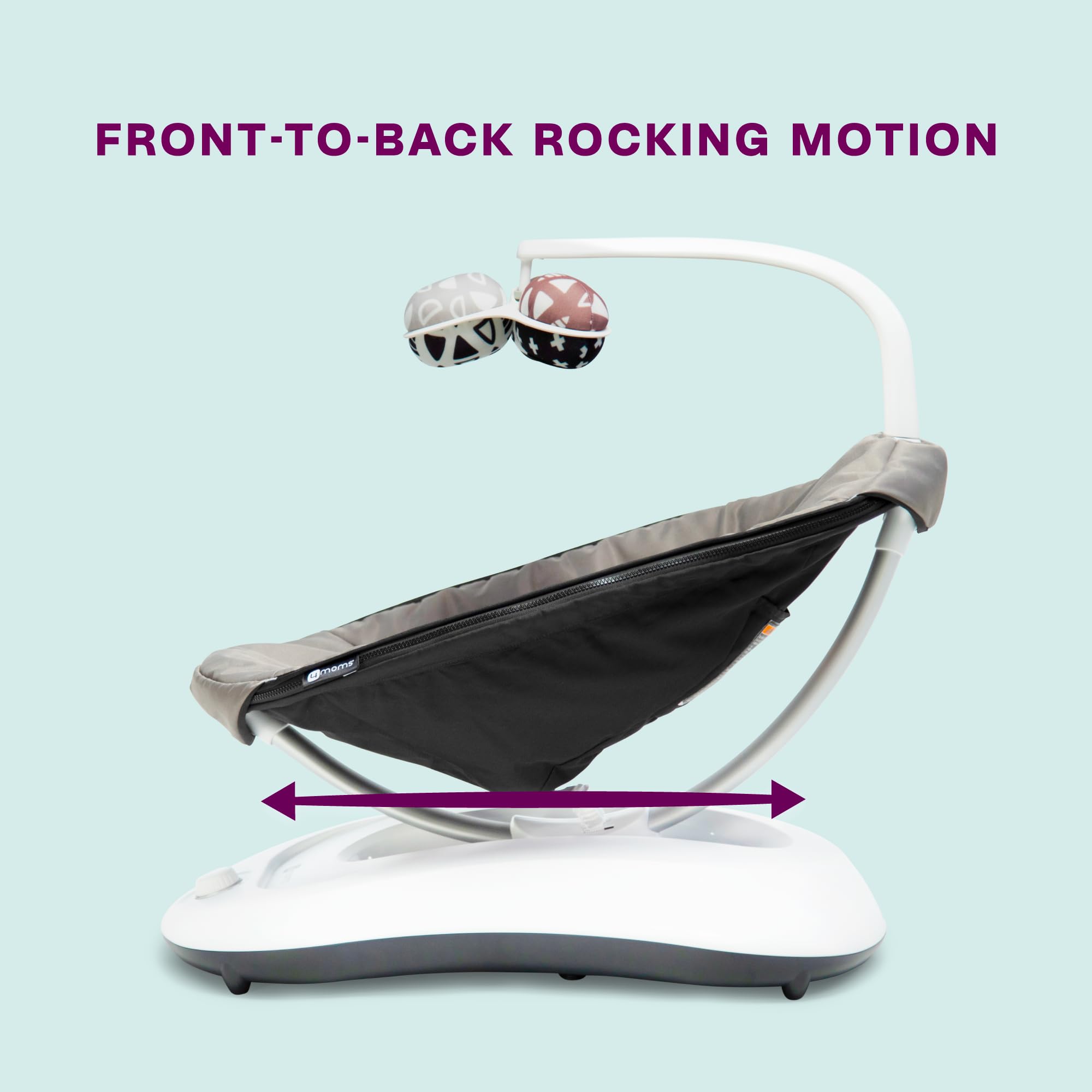 4moms RockaRoo Baby Rocker with Front to Back Gliding Motion, Graphite